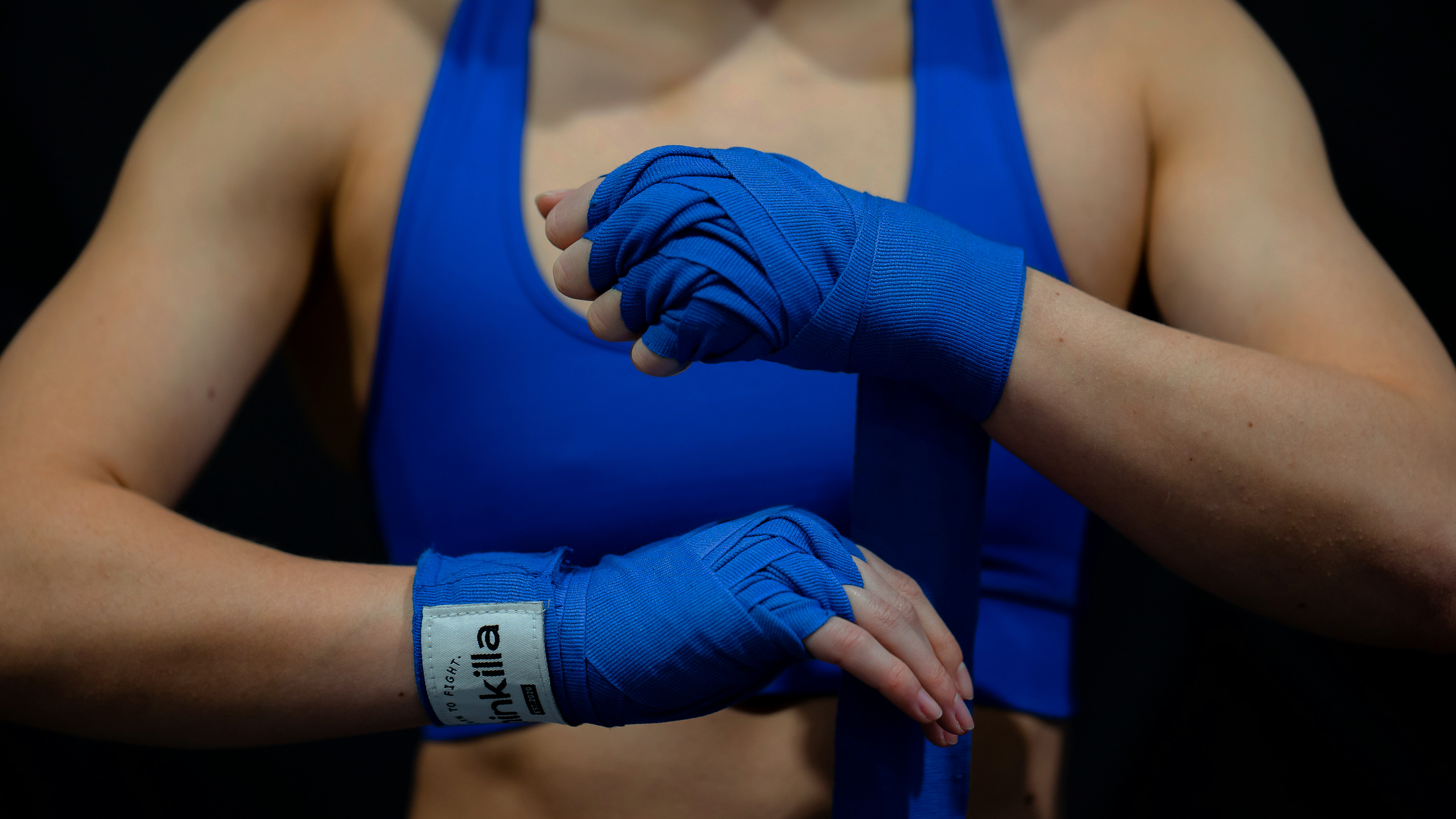 Athlete wrapping hands